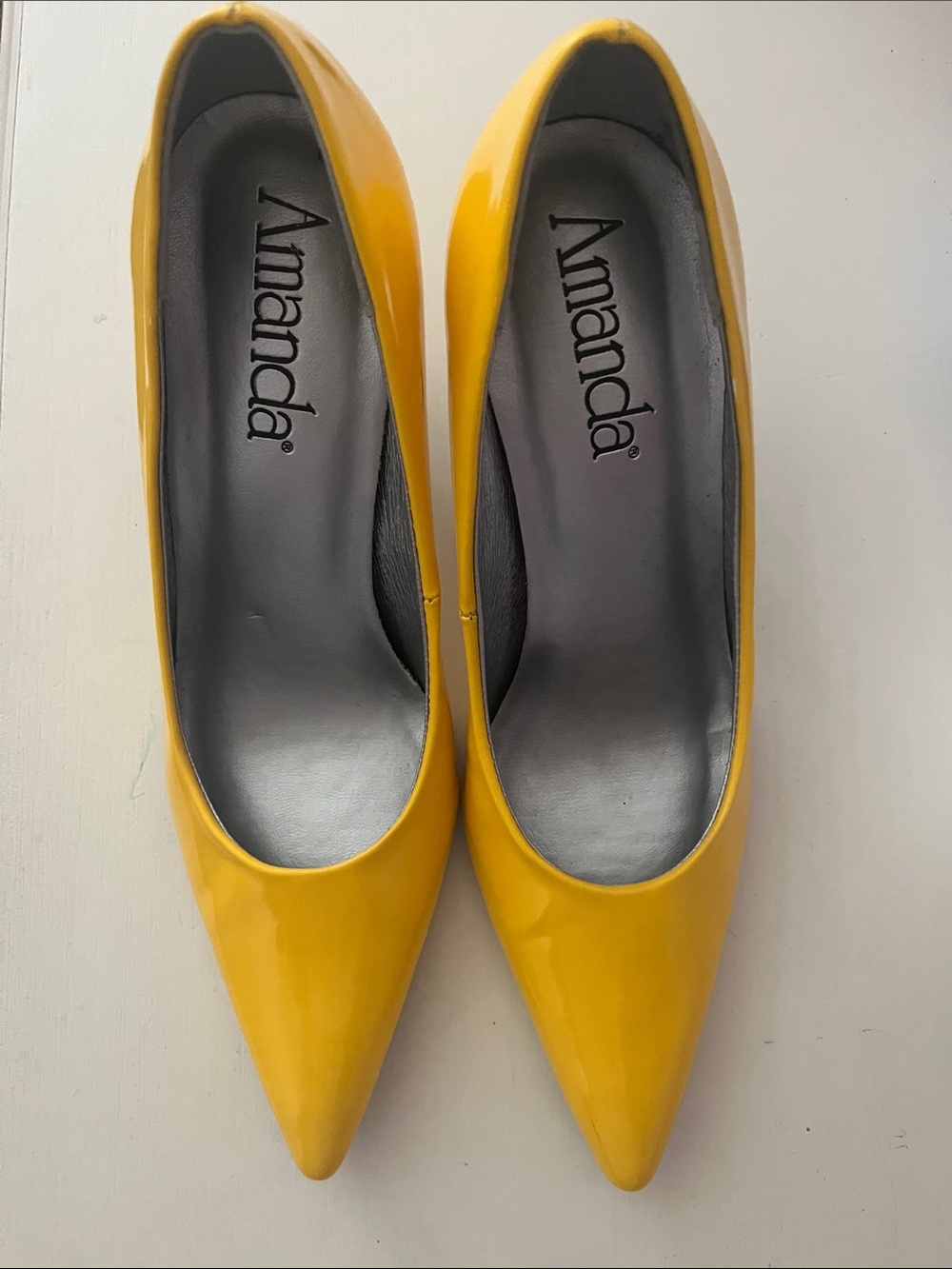 Amanda Bright Yellow Patent Pointed Pumps